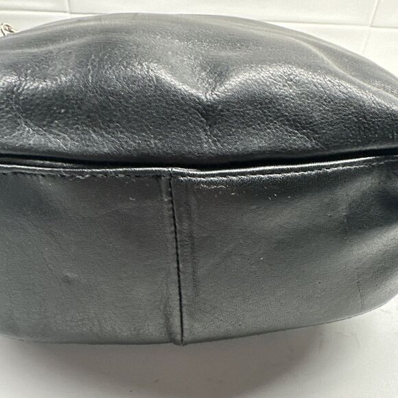 Women's PERLINA New York Black Leather Handbag Purse - Picture 15 of 16